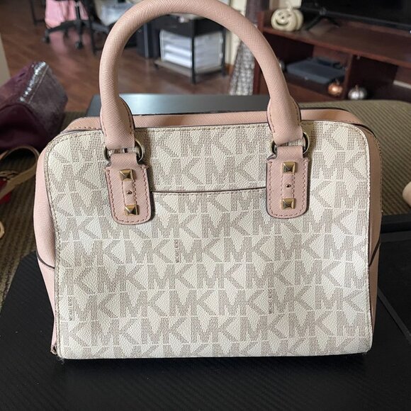 Michael Kors Studded Satchel – Vanilla/Blush with Gold Hardware - Picture 2 of 4